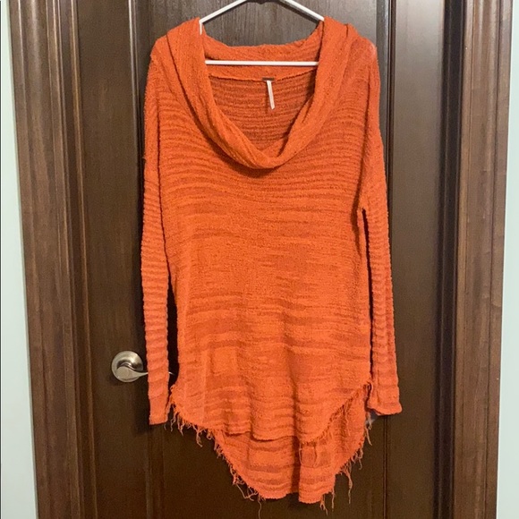 Free People Burnt Orange Cowl Neck Sweater - Picture 1 of 5